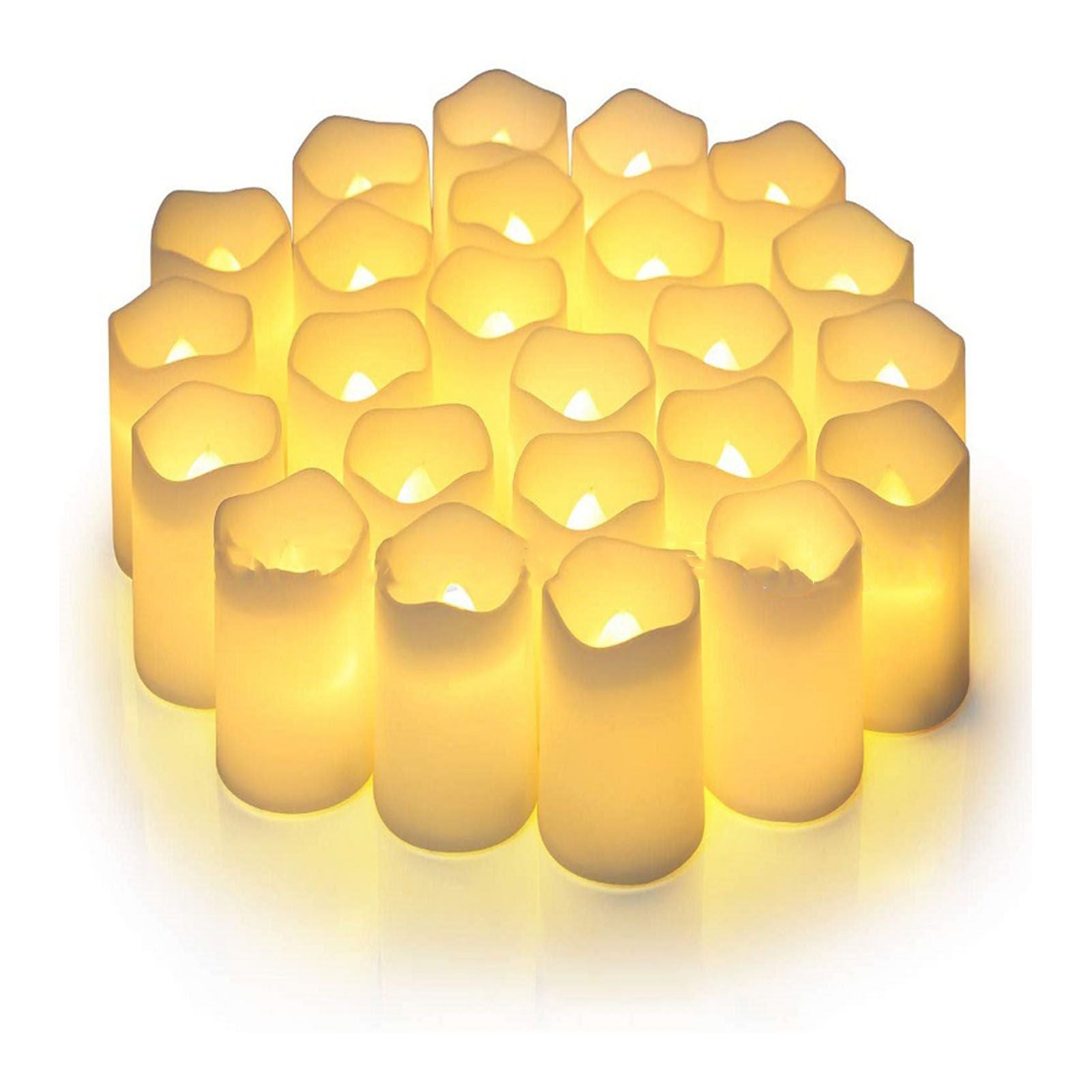 24PCS Electric LED Candles Plastic Electronic Components Tea Light Set For Wedding Confession Decoration V1294-YM0512-3111220294311