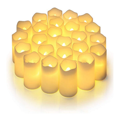 24PCS Electric LED Candles Plastic Electronic Components Tea Light Set For Wedding Confession Decoration V1294-YM0512-3111220294311