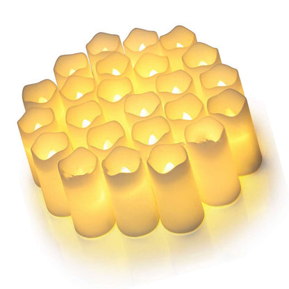 24PCS Electric LED Candles Plastic Electronic Components Tea Light Set For Wedding Confession Decoration V1294-YM0512-3111220294311
