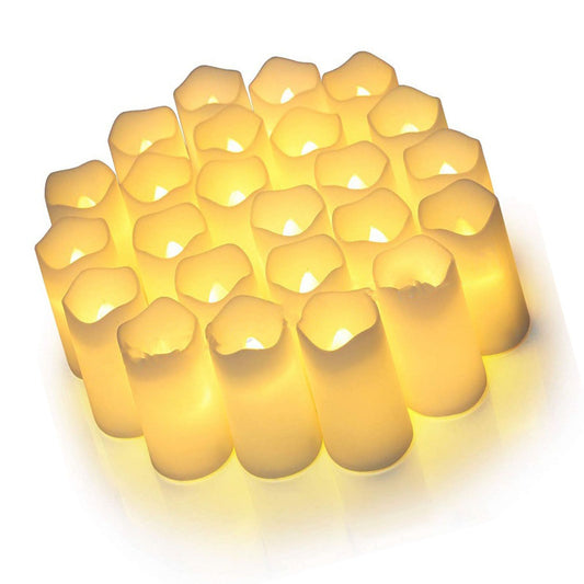 24PCS Electric LED Candles Plastic Electronic Components Tea Light Set For Wedding Confession Decoration V1294-YM0512-3111220294311
