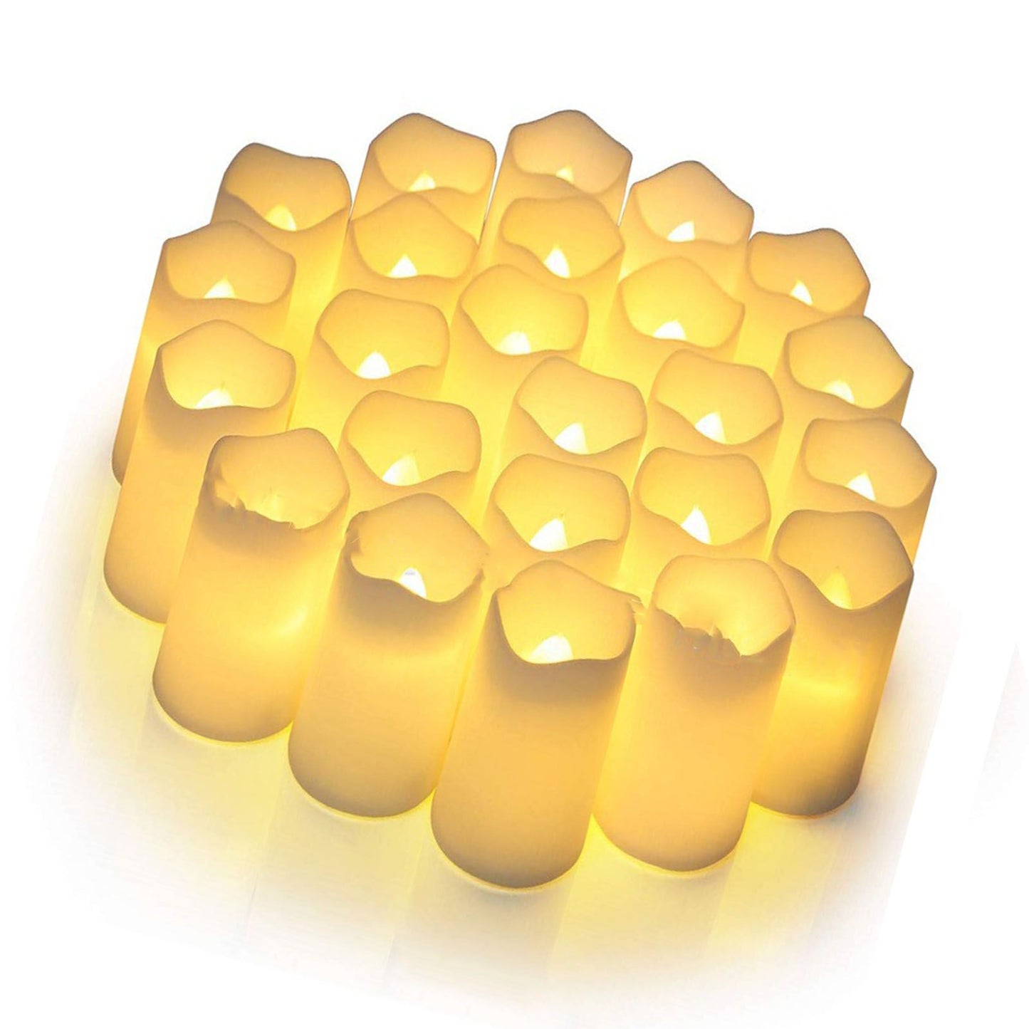 24PCS Electric LED Candles Plastic Electronic Components Tea Light Set For Wedding Confession Decoration V1294-YM0512-3111220294311