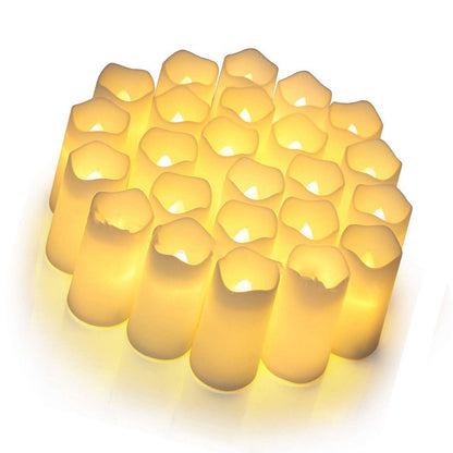 24PCS Electric LED Candles Plastic Electronic Components Tea Light Set For Wedding Confession Decoration V1294-YM0512-3111220294311