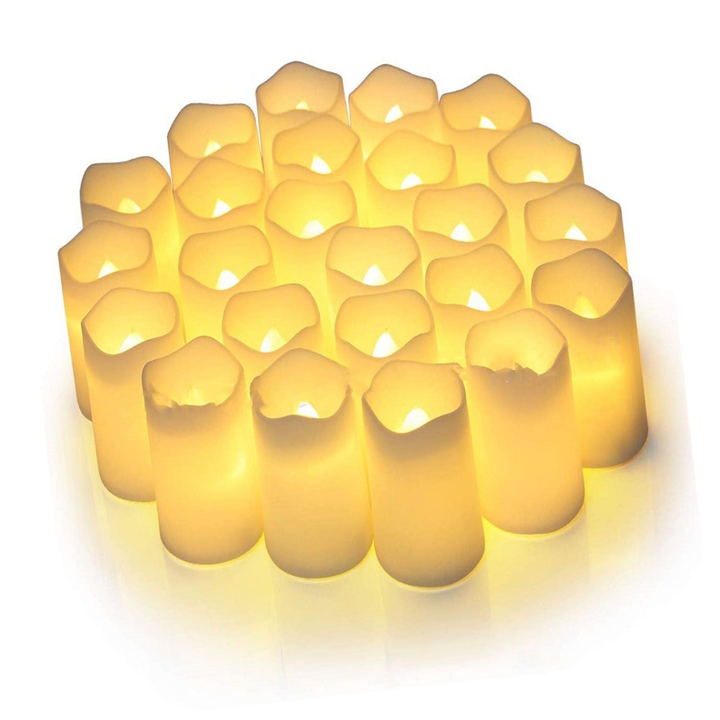 24PCS Electric LED Candles Plastic Electronic Components Tea Light Set For Wedding Confession Decoration V1294-YM0512-3111220294311