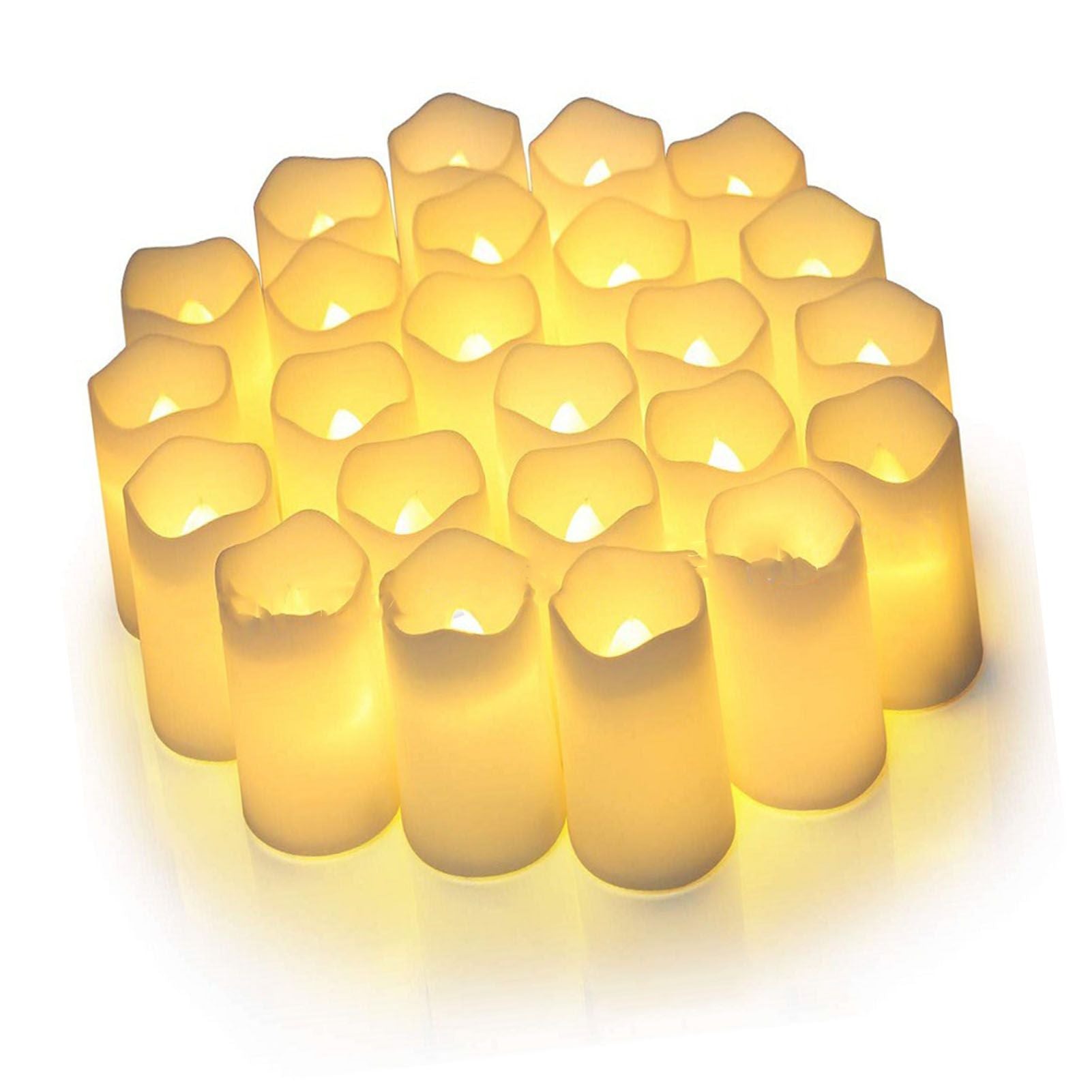 24PCS Electric LED Candles Plastic Electronic Components Tea Light Set For Wedding Confession Decoration V1294-YM0512-3111220294311