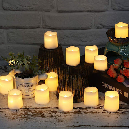 24PCS Electric LED Candles Plastic Electronic Components Tea Light Set For Wedding Confession Decoration V1294-YM0512-3111220294311