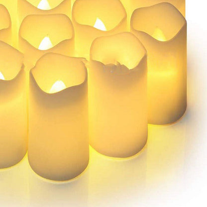 24PCS Electric LED Candles Plastic Electronic Components Tea Light Set For Wedding Confession Decoration V1294-YM0512-3111220294311