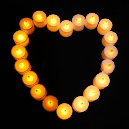 24PCS Electric LED Candles Plastic Electronic Components Tea Light Set For Wedding Confession Decoration V1294-YM0512-3111220294311