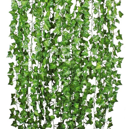 Simulated Ivy Cane Creeper Ivy Decorative Green Plants Ceiling Artificial Vine Eucalyptus Leaves 12PCS V1294-YM0512-3111220295411