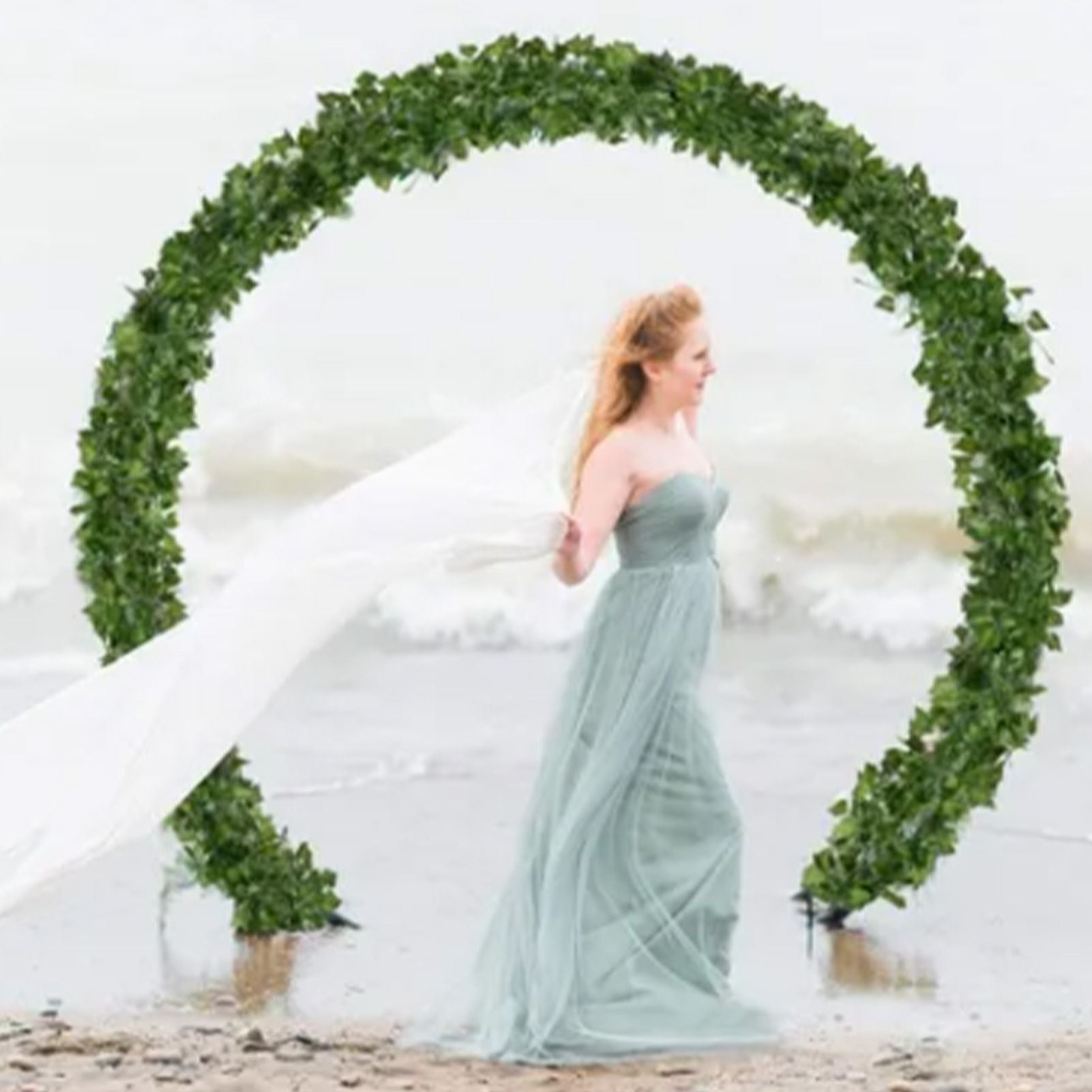 Simulated Ivy Cane Creeper Ivy Decorative Green Plants Ceiling Artificial Vine Eucalyptus Leaves 12PCS V1294-YM0512-3111220295411