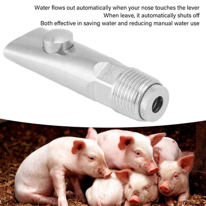 2pcs Pig Water Nipple Even Water Volume Stainless Steel G1/2 External Thread Pig Drinker for Sows Piglets V1294-YM0512-3111220295711