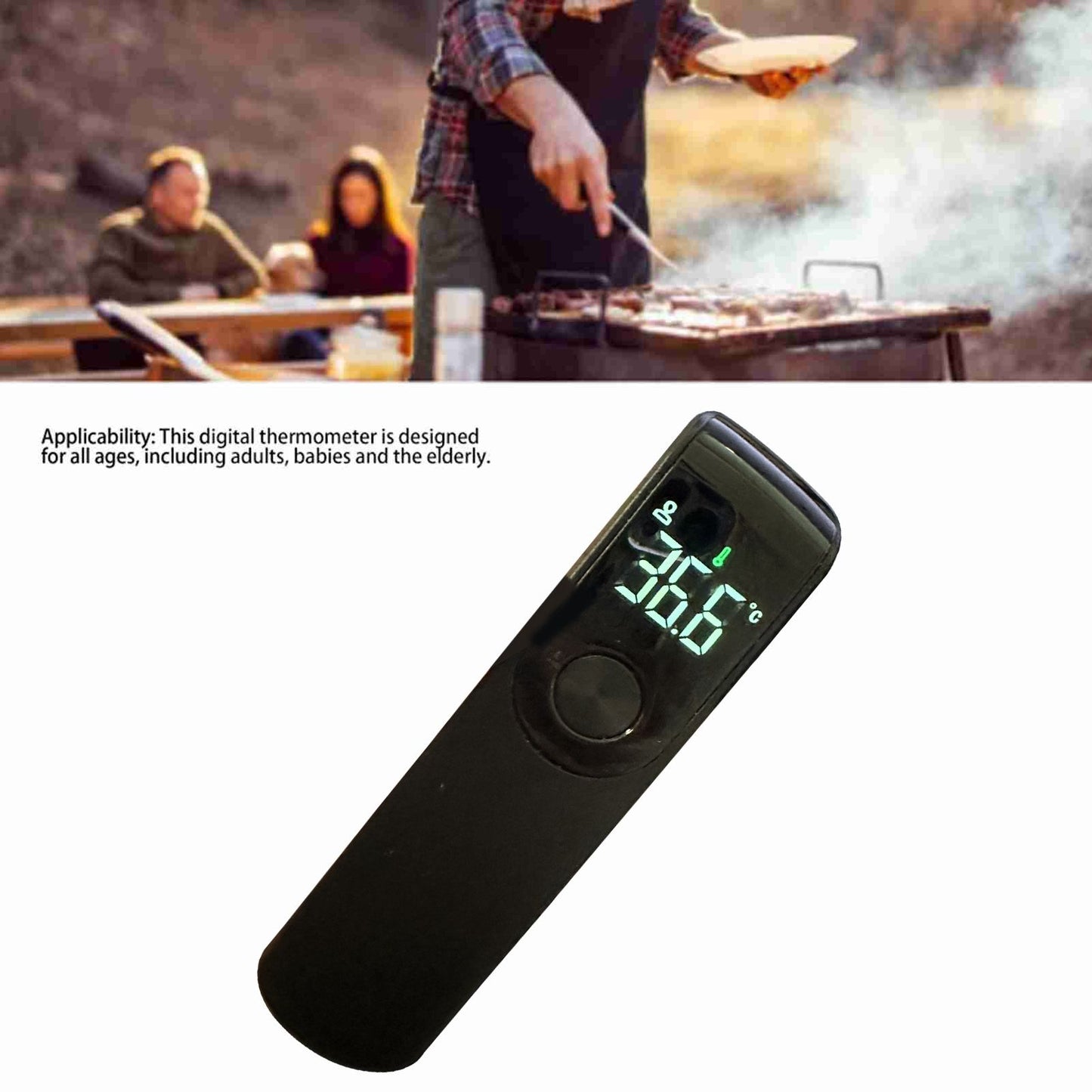Forehead Thermometer Black Mini Portable Contactless Infrared Handheld Electronic Thermometer for Home V1294-YM0512-3111220296111