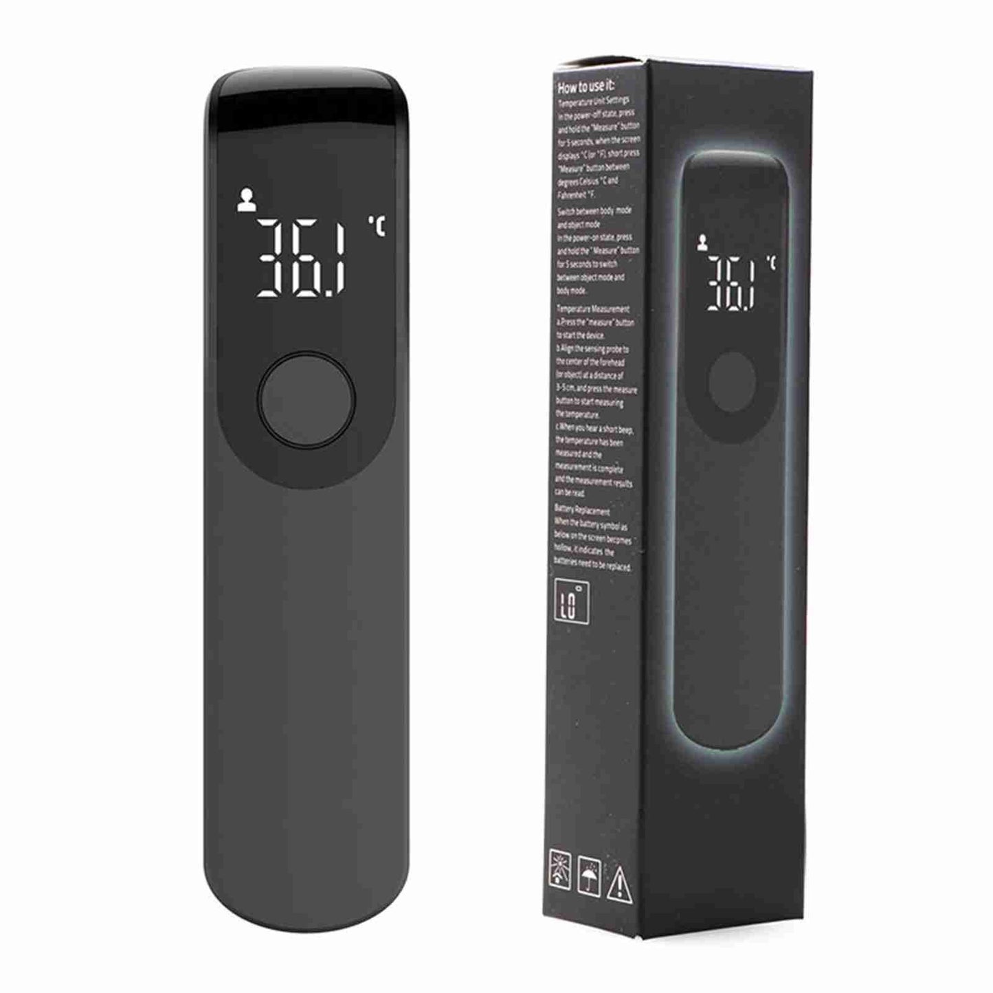 Forehead Thermometer Black Mini Portable Contactless Infrared Handheld Electronic Thermometer for Home V1294-YM0512-3111220296111