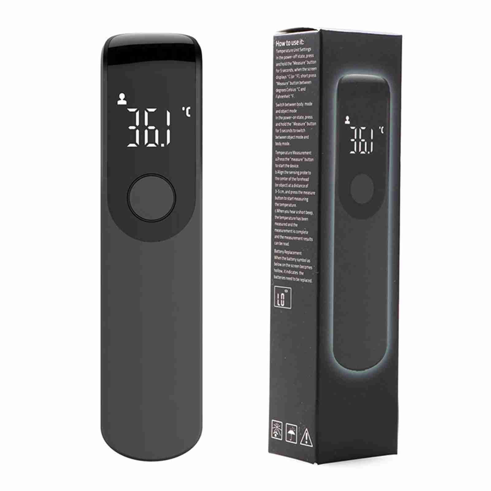 Forehead Thermometer Black Mini Portable Contactless Infrared Handheld Electronic Thermometer for Home V1294-YM0512-3111220296111