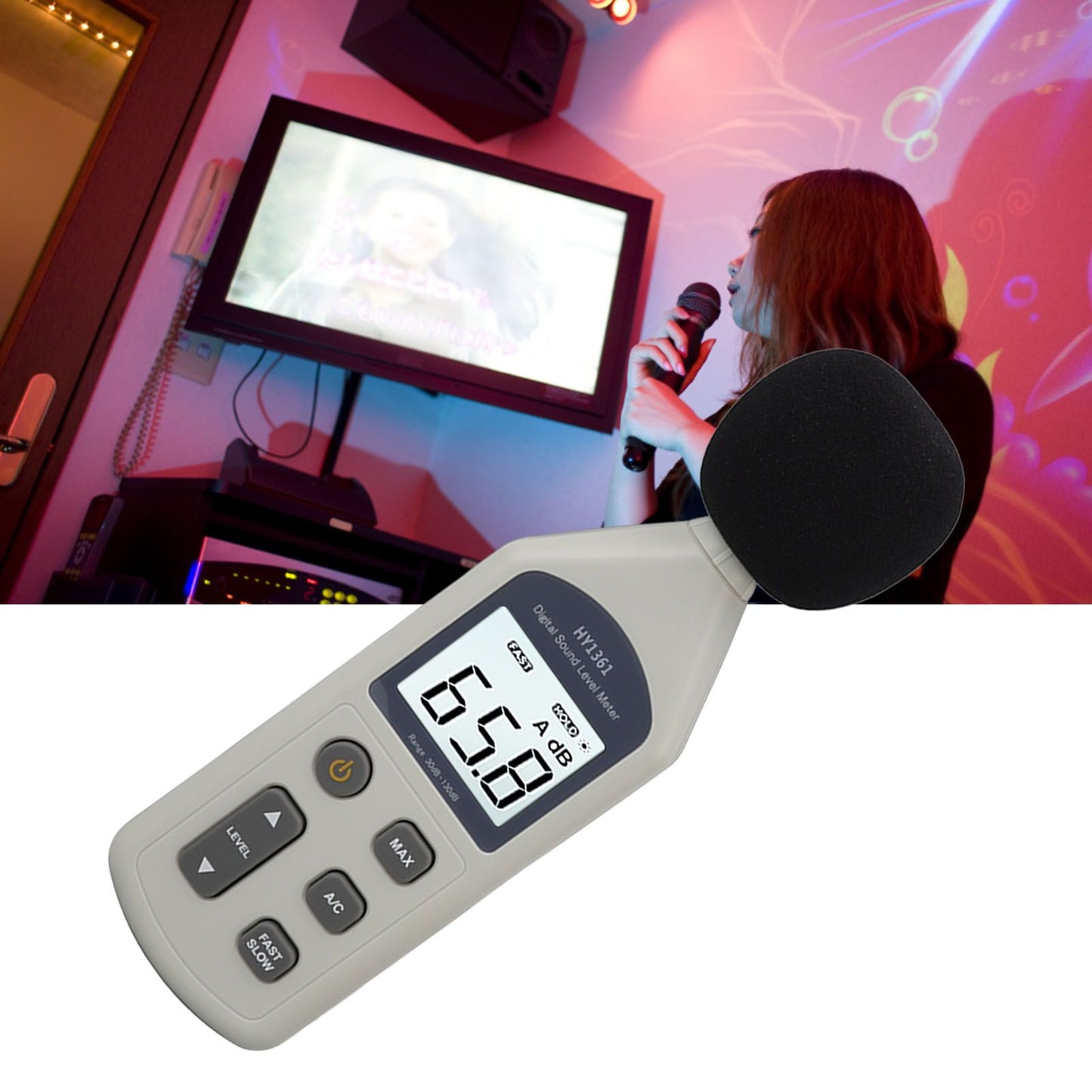 Decibel Meter High Accuracy LCD Screen 30 to 130dBA 5V USB Noise Detector with Backlight for Hospitals V1294-YM0512-3111220296211