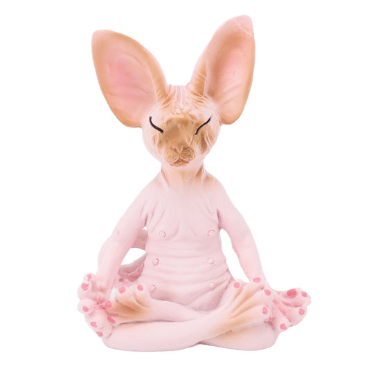 Cat Meditate Statue Vivid Details Cat Meditate Collectible Figurines for Homes Office Yoga Room Ornaments V1294-YM0512-3111220296712