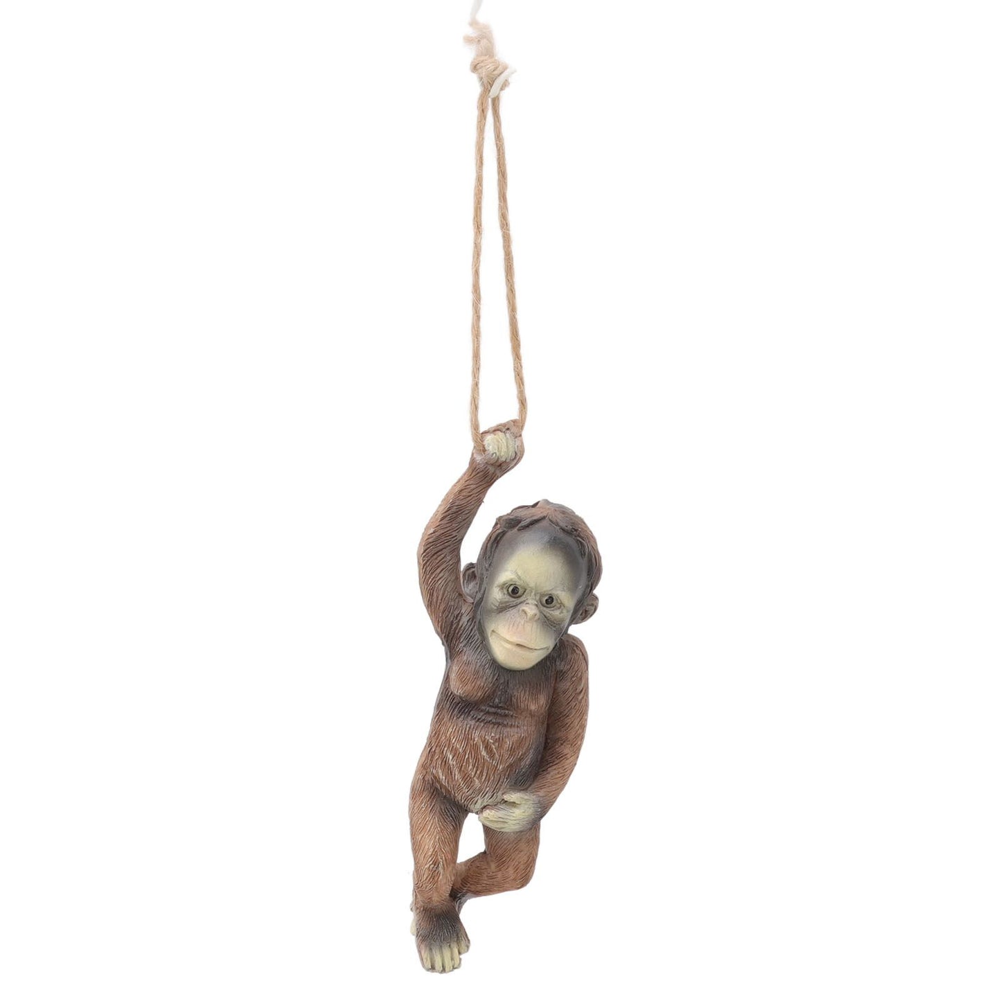 Baby Monkey Hanging Statue Exquisite Carving Resin Brown Monkey Sculptures for Trees Gardens V1294-YM0512-3111220297411