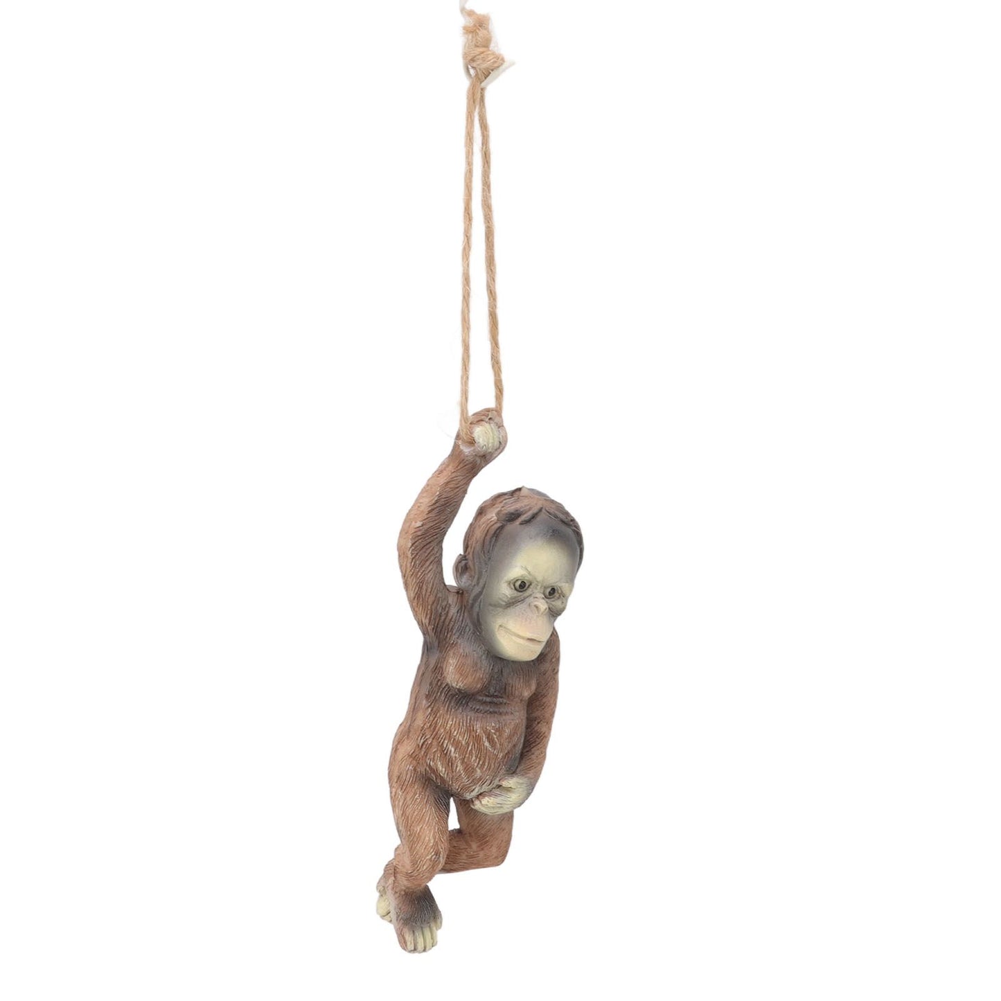Baby Monkey Hanging Statue Exquisite Carving Resin Brown Monkey Sculptures for Trees Gardens V1294-YM0512-3111220297411