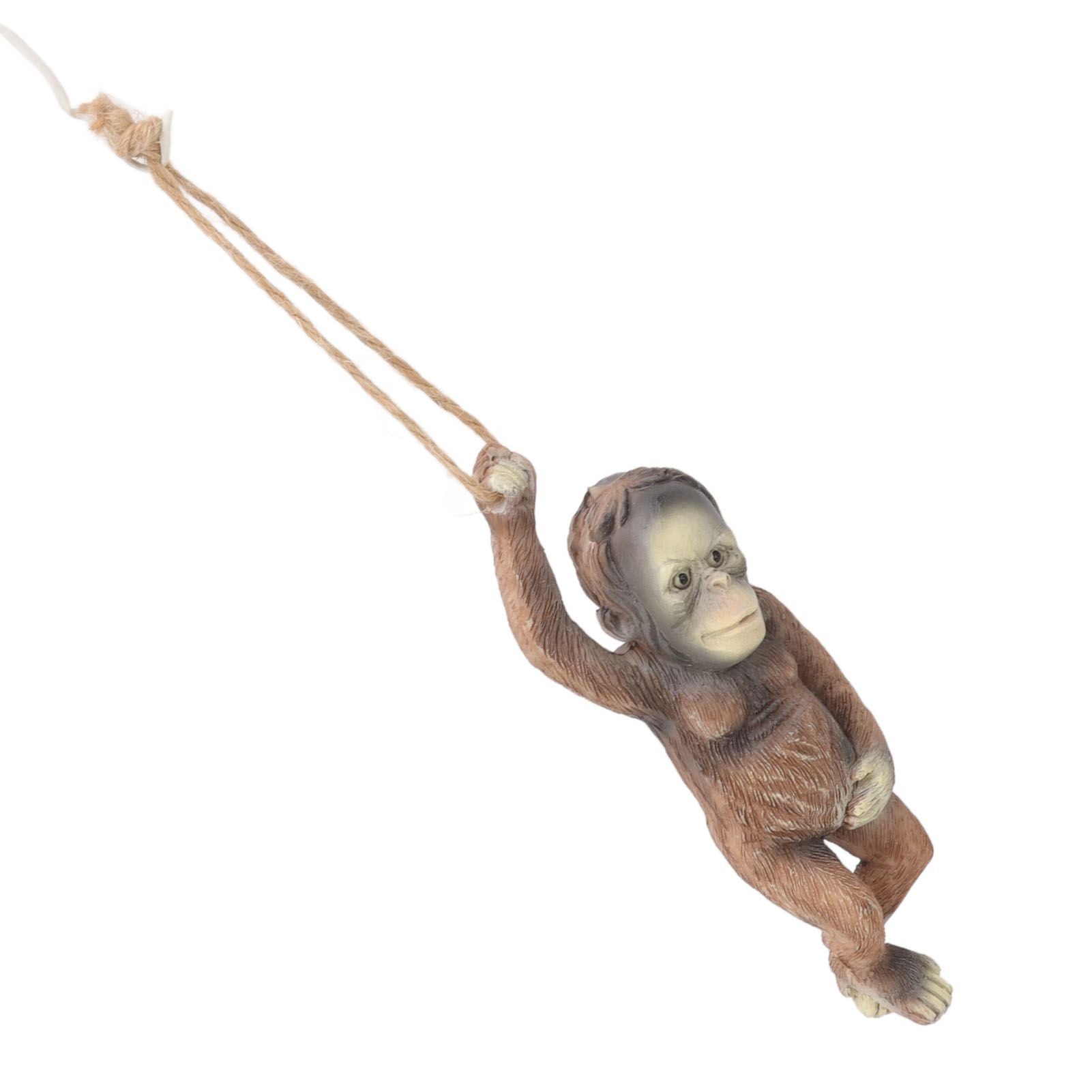 Baby Monkey Hanging Statue Exquisite Carving Resin Brown Monkey Sculptures for Trees Gardens V1294-YM0512-3111220297411