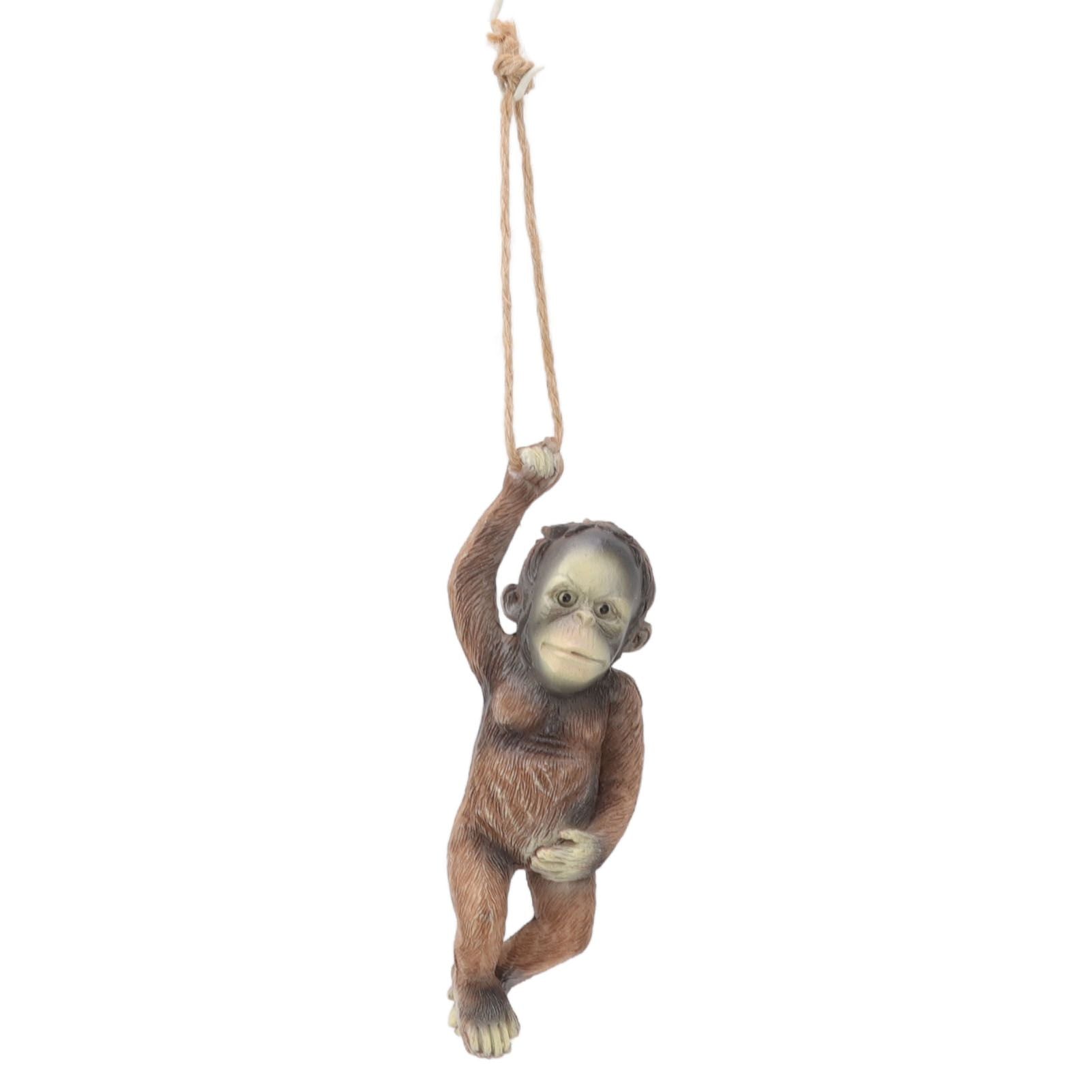 Baby Monkey Hanging Statue Exquisite Carving Resin Brown Monkey Sculptures for Trees Gardens V1294-YM0512-3111220297411