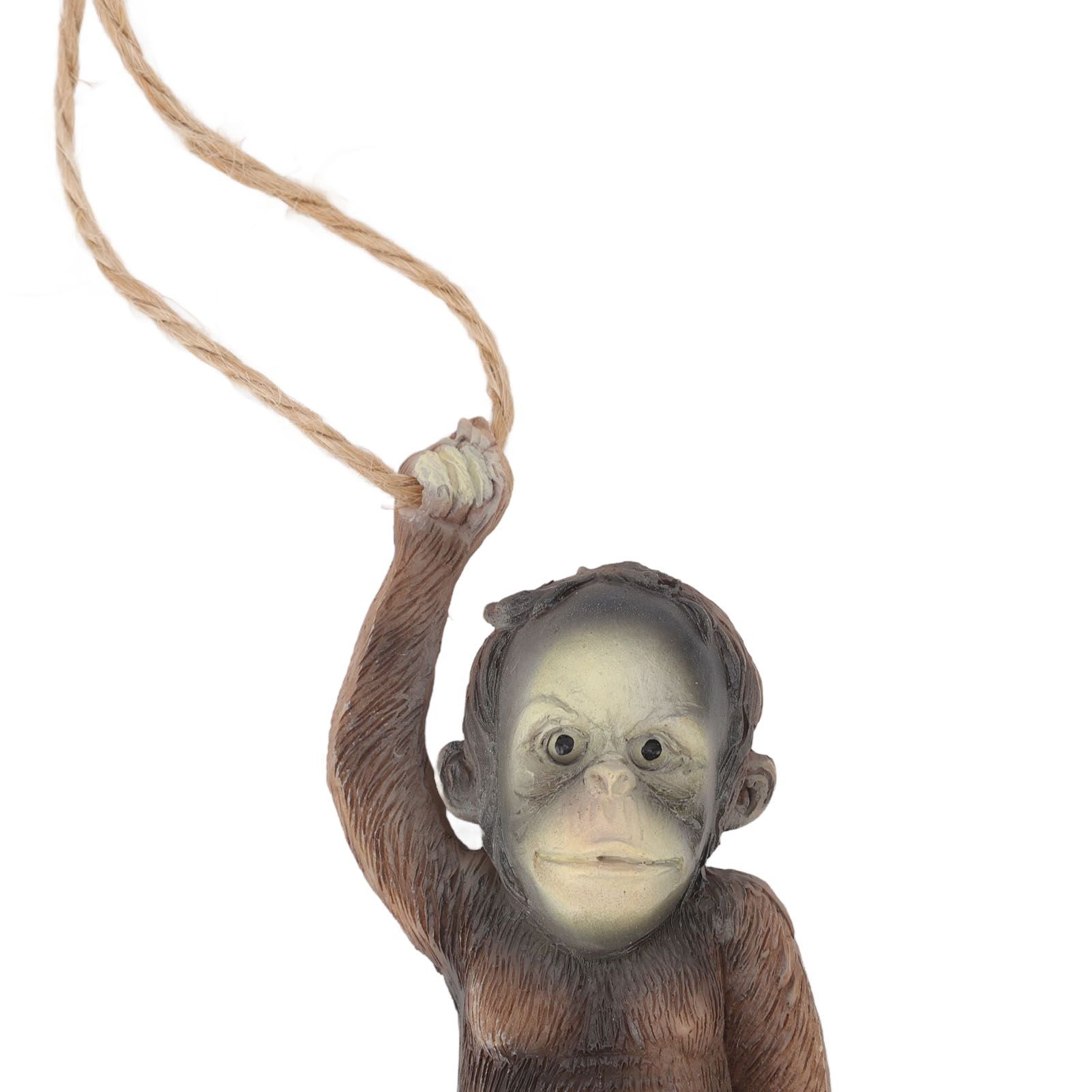 Baby Monkey Hanging Statue Exquisite Carving Resin Brown Monkey Sculptures for Trees Gardens V1294-YM0512-3111220297411