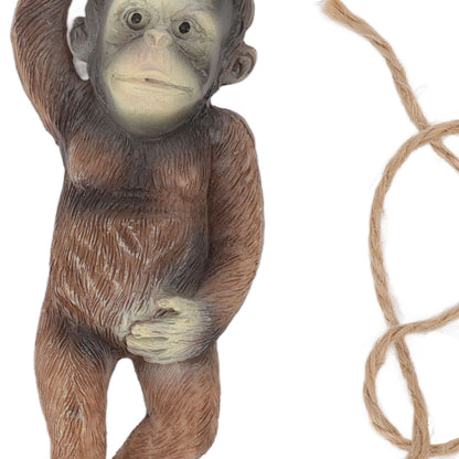 Baby Monkey Hanging Statue Exquisite Carving Resin Brown Monkey Sculptures for Trees Gardens V1294-YM0512-3111220297411