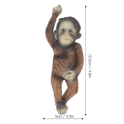 Baby Monkey Hanging Statue Exquisite Carving Resin Brown Monkey Sculptures for Trees Gardens V1294-YM0512-3111220297411