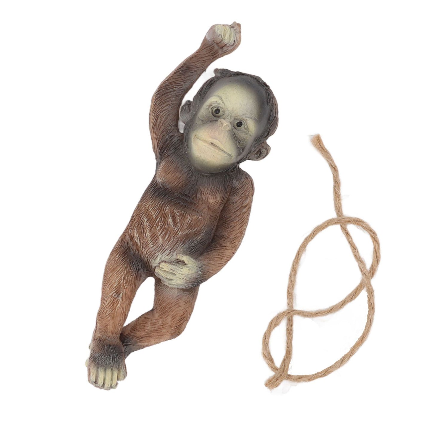 Baby Monkey Hanging Statue Exquisite Carving Resin Brown Monkey Sculptures for Trees Gardens V1294-YM0512-3111220297411