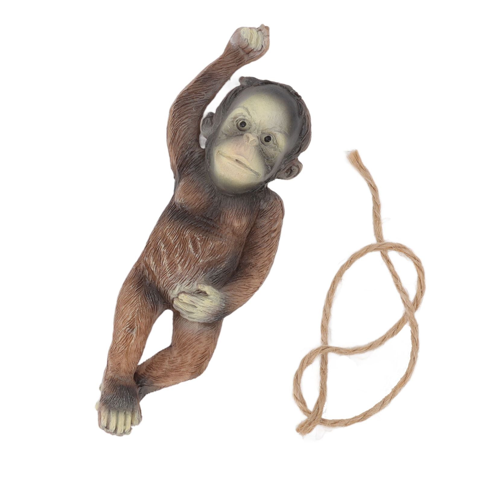Baby Monkey Hanging Statue Exquisite Carving Resin Brown Monkey Sculptures for Trees Gardens V1294-YM0512-3111220297411