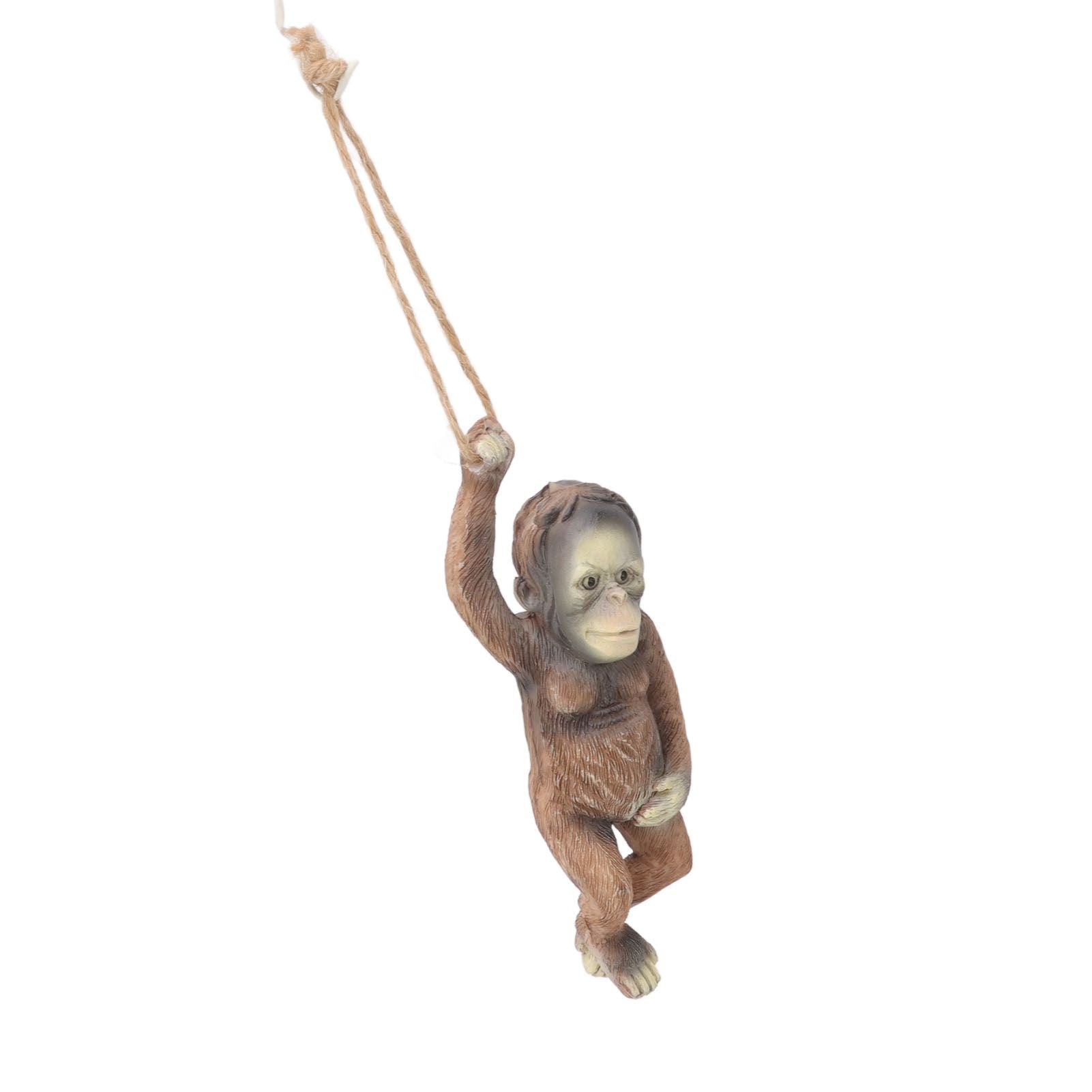 Baby Monkey Hanging Statue Exquisite Carving Resin Brown Monkey Sculptures for Trees Gardens V1294-YM0512-3111220297411