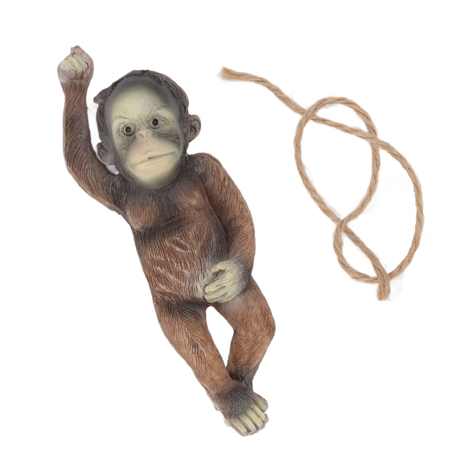 Baby Monkey Hanging Statue Exquisite Carving Resin Brown Monkey Sculptures for Trees Gardens V1294-YM0512-3111220297411
