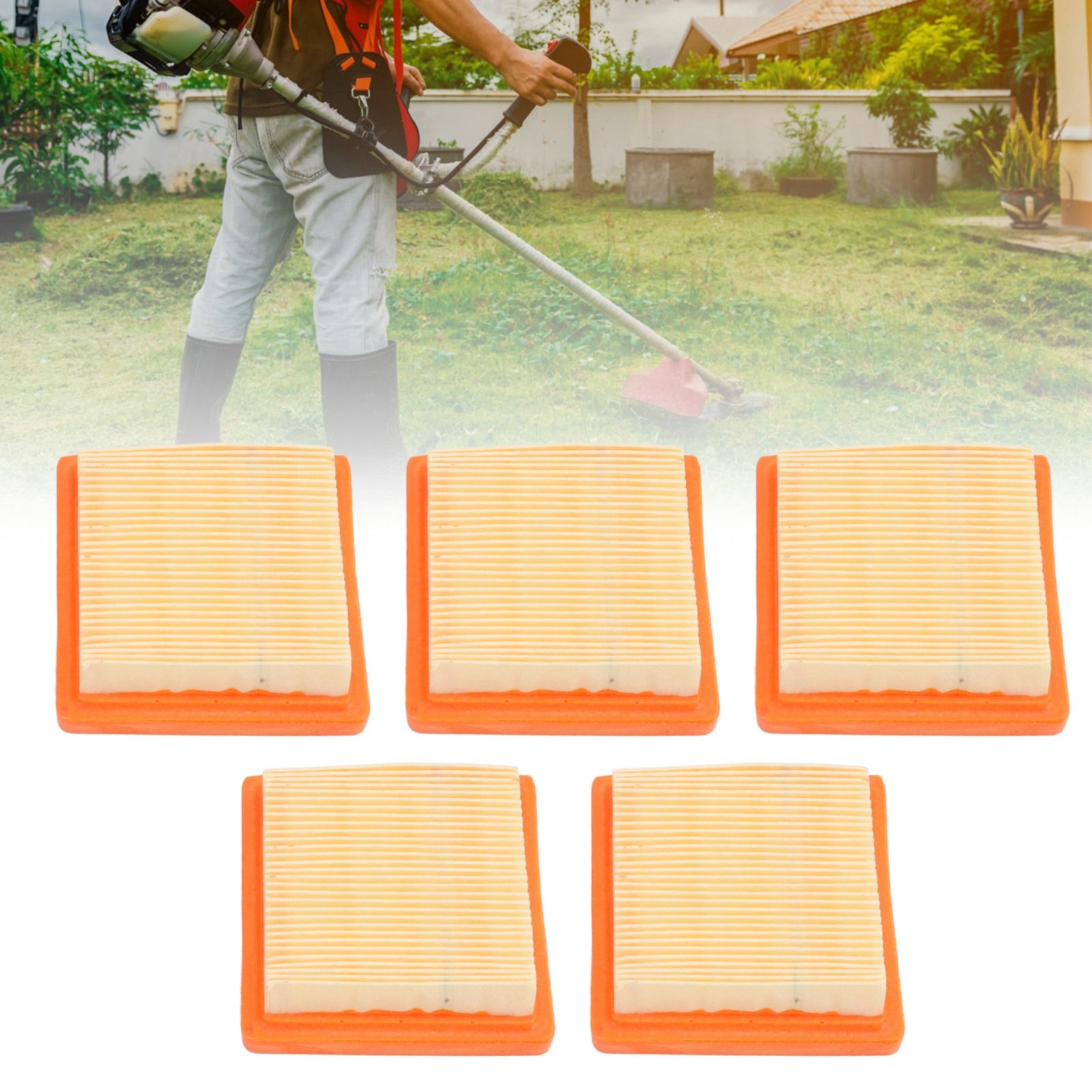 5PCS Trimmer Air Filter Panel Filter Paper Trimmer Air Filter Replacement for Stihl FS91 Garden Tool V1294-YM0512-3111220298411