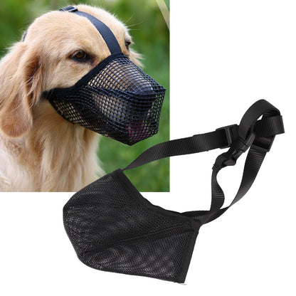 Dog Muzzle Soft Mesh Poisoned Bait Protection Pet Mouth Cover with Adjustable Straps for Small Medium Large V1294-YM0512-3111220299211
