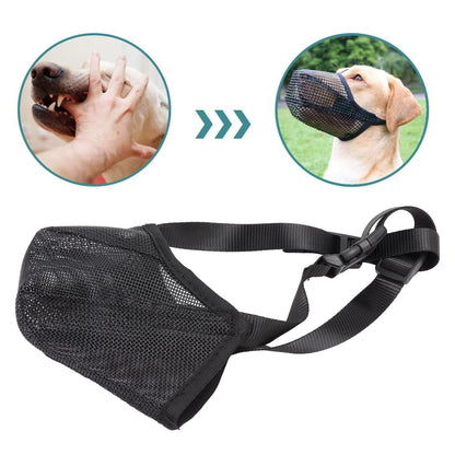 Dog Muzzle Soft Mesh Poisoned Bait Protection Pet Mouth Cover with Adjustable Straps for Small Medium Large V1294-YM0512-3111220299212