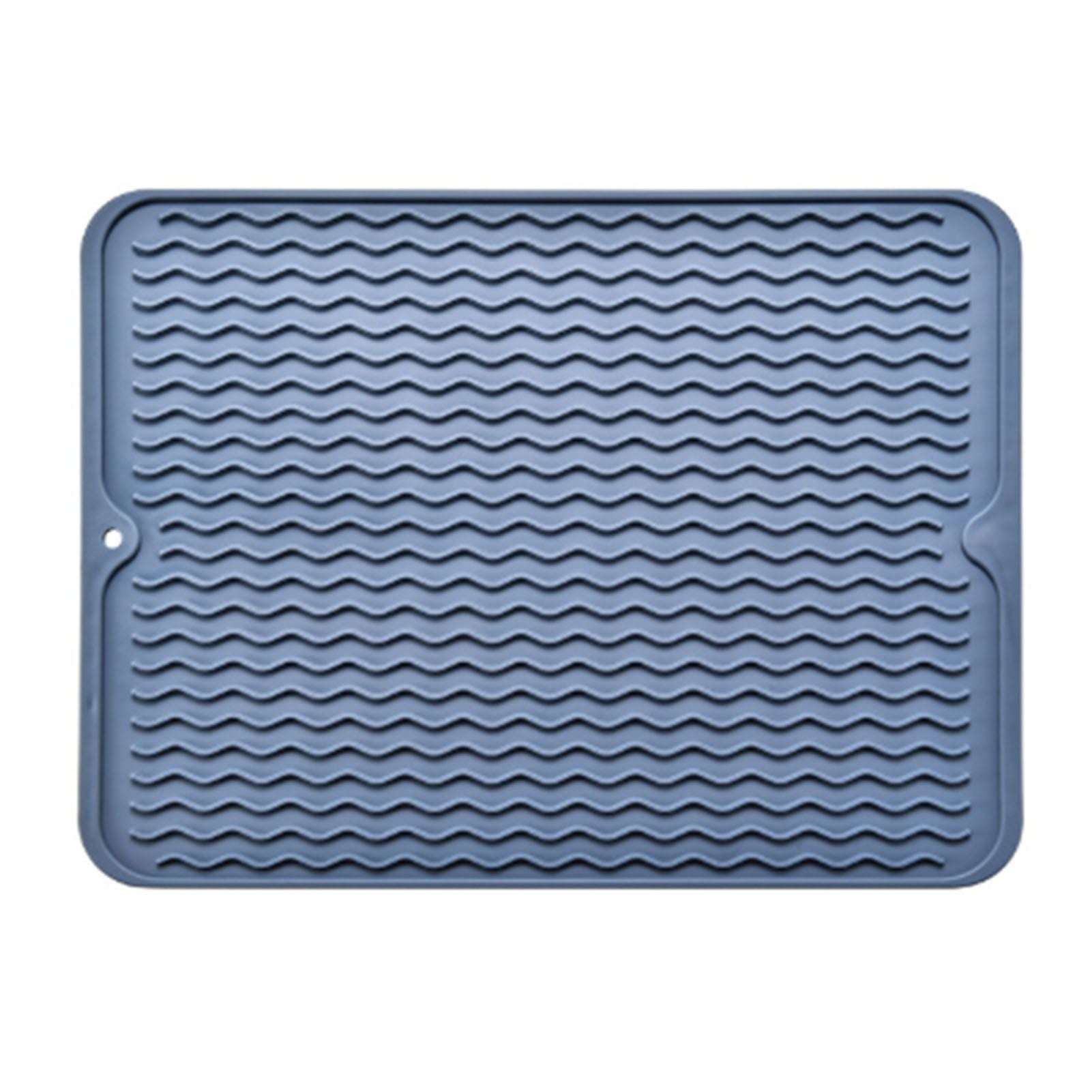 Table Insulating Rubber Mat Anti Slip Waterproof Heat Resistant Dish Drying Placemat for Kitchen Blue V1294-YM0512-3111220299311