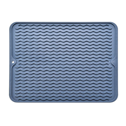 Table Insulating Rubber Mat Anti Slip Waterproof Heat Resistant Dish Drying Placemat for Kitchen Blue V1294-YM0512-3111220299311