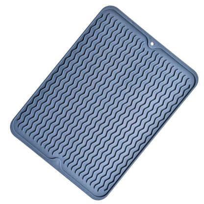 Table Insulating Rubber Mat Anti Slip Waterproof Heat Resistant Dish Drying Placemat for Kitchen Blue V1294-YM0512-3111220299311