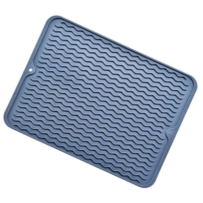 Table Insulating Rubber Mat Anti Slip Waterproof Heat Resistant Dish Drying Placemat for Kitchen Blue V1294-YM0512-3111220299311
