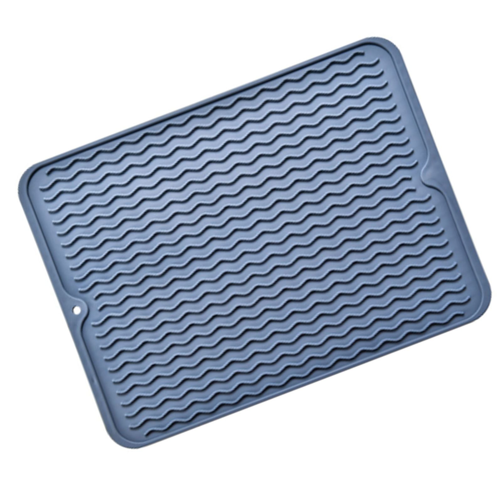 Table Insulating Rubber Mat Anti Slip Waterproof Heat Resistant Dish Drying Placemat for Kitchen Blue V1294-YM0512-3111220299311