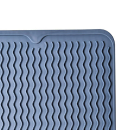 Table Insulating Rubber Mat Anti Slip Waterproof Heat Resistant Dish Drying Placemat for Kitchen Blue V1294-YM0512-3111220299311