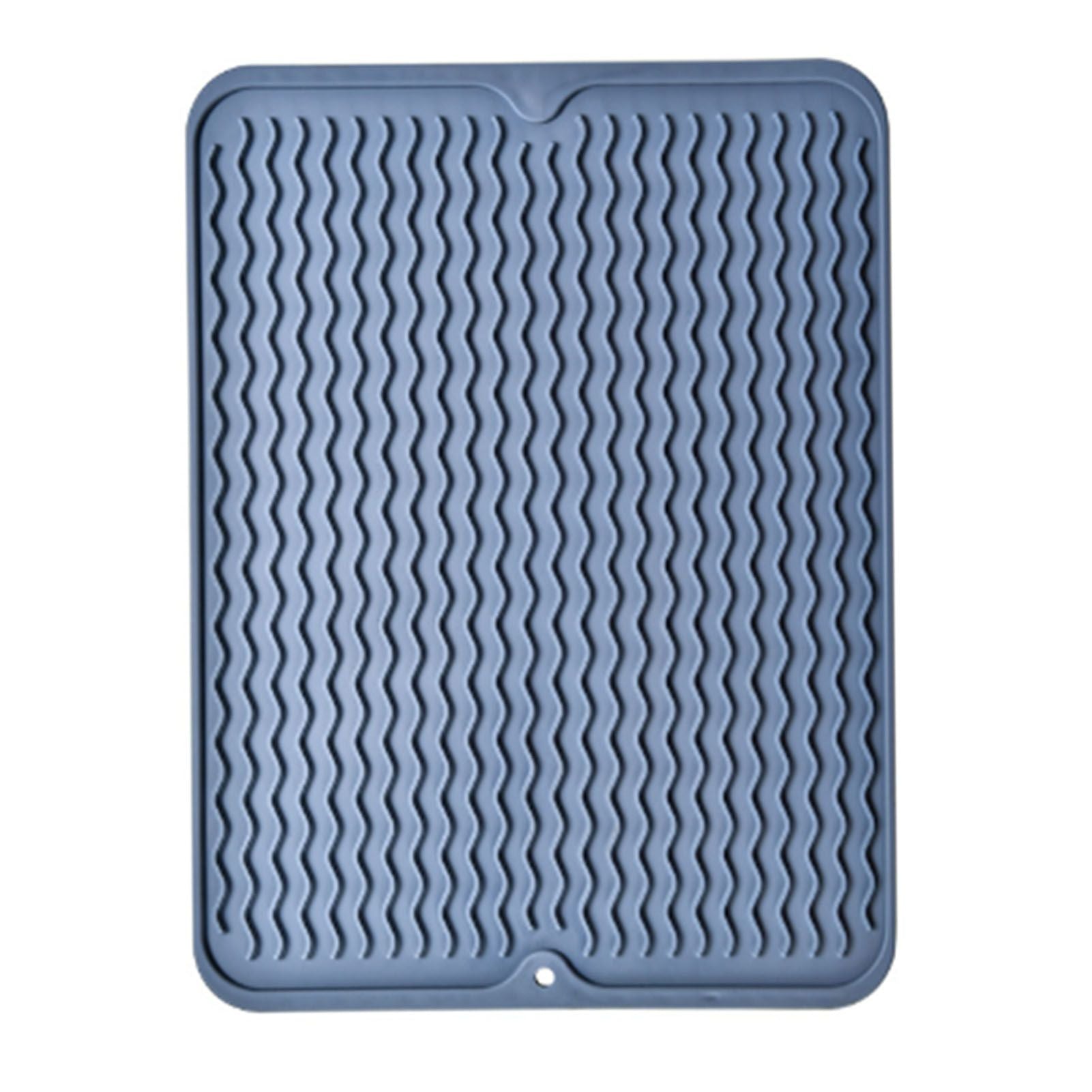 Table Insulating Rubber Mat Anti Slip Waterproof Heat Resistant Dish Drying Placemat for Kitchen Blue V1294-YM0512-3111220299311