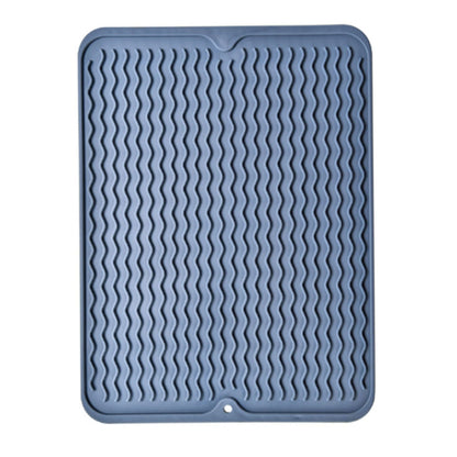 Table Insulating Rubber Mat Anti Slip Waterproof Heat Resistant Dish Drying Placemat for Kitchen Blue V1294-YM0512-3111220299311