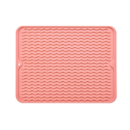 Table Insulating Rubber Mat Anti Slip Waterproof Heat Resistant Dish Drying Placemat for Kitchen Pink V1294-YM0512-3111220299313