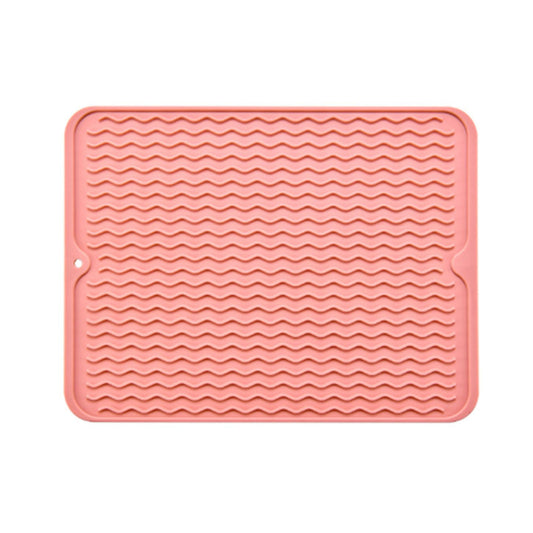 Table Insulating Rubber Mat Anti Slip Waterproof Heat Resistant Dish Drying Placemat for Kitchen Pink V1294-YM0512-3111220299313