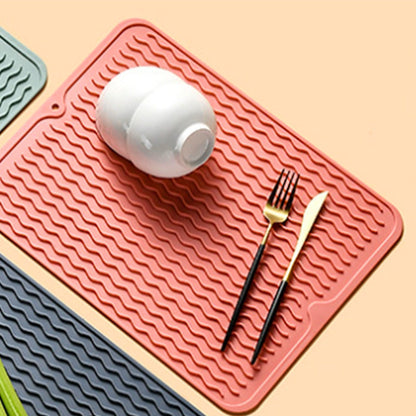Table Insulating Rubber Mat Anti Slip Waterproof Heat Resistant Dish Drying Placemat for Kitchen Pink V1294-YM0512-3111220299313