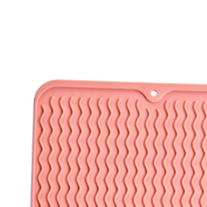 Table Insulating Rubber Mat Anti Slip Waterproof Heat Resistant Dish Drying Placemat for Kitchen Pink V1294-YM0512-3111220299313