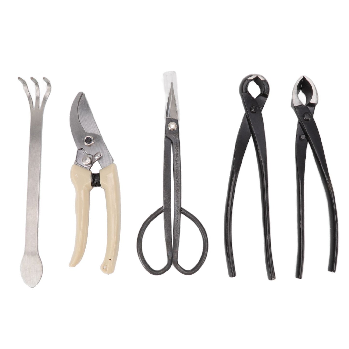 5Pcs Bonsai Tool Set Kit Carbon Steel Bonsai Scissors Rake Branch Cutter Pruning Shears Pliers Garden Tools V1294-YM0512-3111220300311