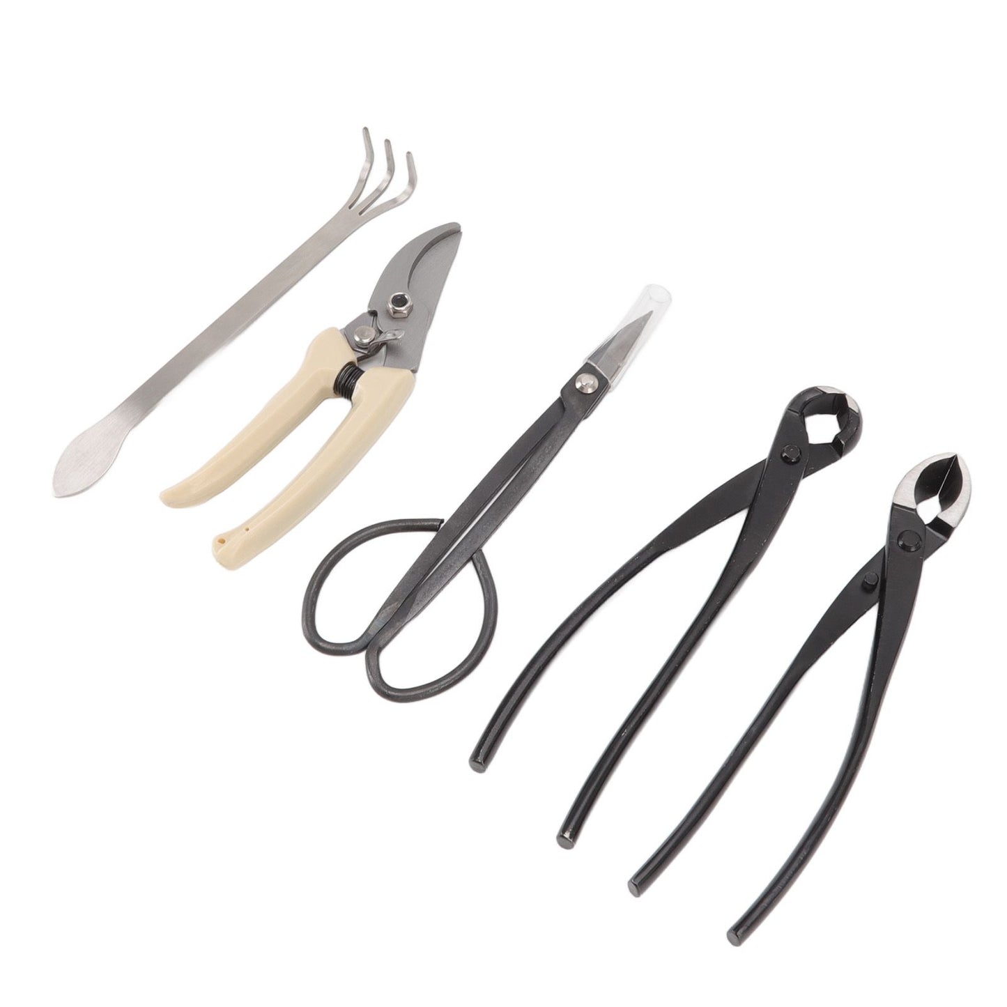 5Pcs Bonsai Tool Set Kit Carbon Steel Bonsai Scissors Rake Branch Cutter Pruning Shears Pliers Garden Tools V1294-YM0512-3111220300311