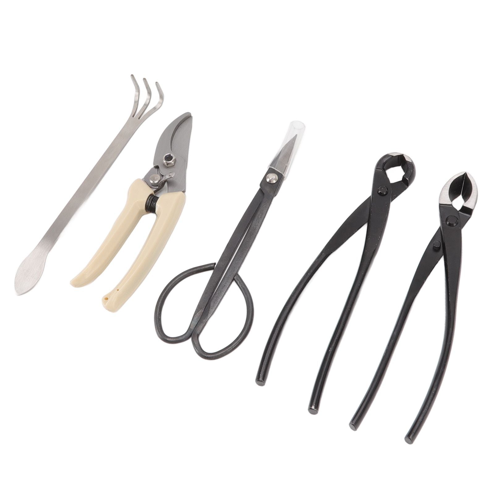 5Pcs Bonsai Tool Set Kit Carbon Steel Bonsai Scissors Rake Branch Cutter Pruning Shears Pliers Garden Tools V1294-YM0512-3111220300311