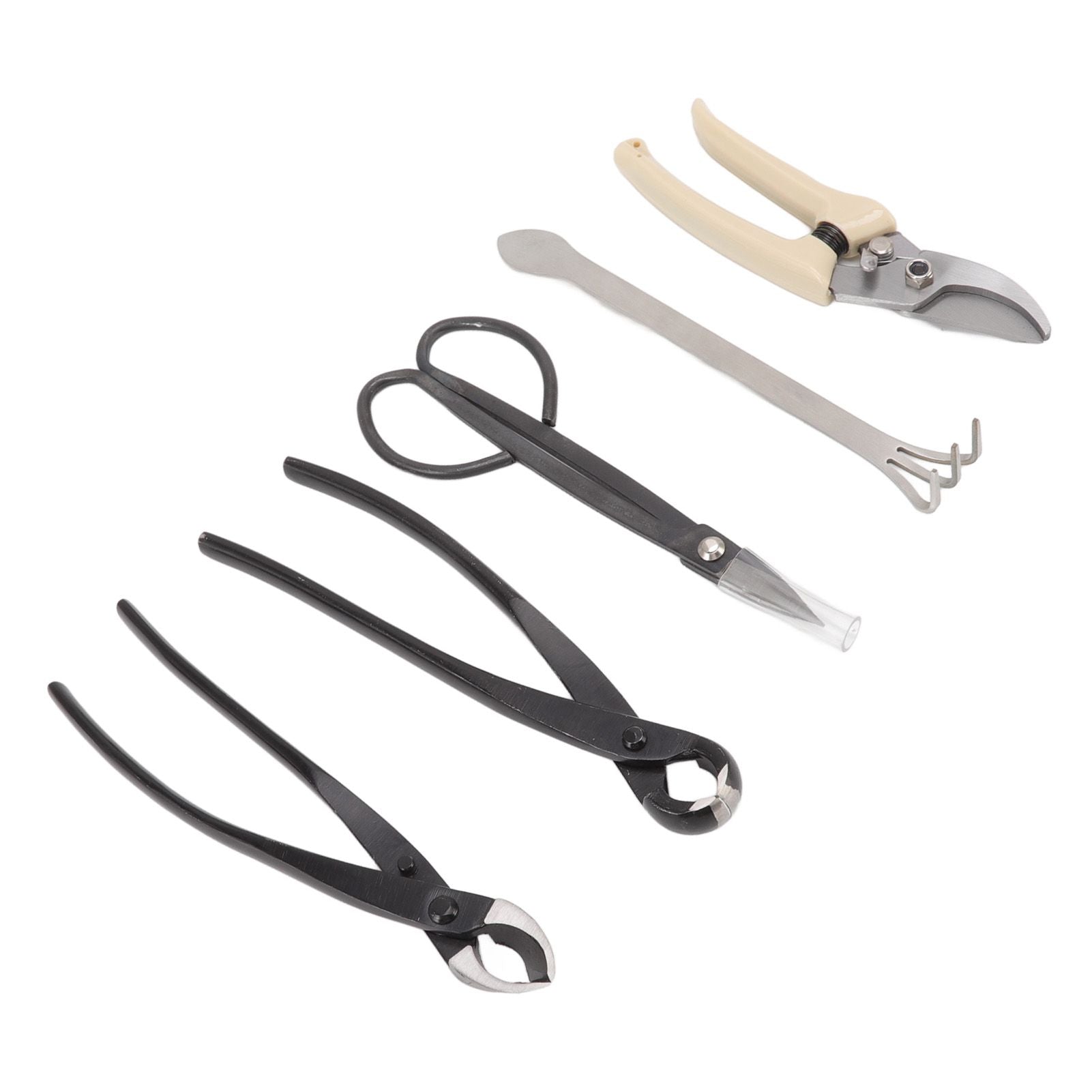 5Pcs Bonsai Tool Set Kit Carbon Steel Bonsai Scissors Rake Branch Cutter Pruning Shears Pliers Garden Tools V1294-YM0512-3111220300311