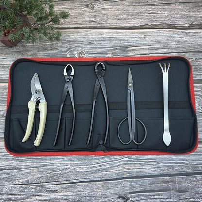 5Pcs Bonsai Tool Set Kit Carbon Steel Bonsai Scissors Rake Branch Cutter Pruning Shears Pliers Garden Tools V1294-YM0512-3111220300311